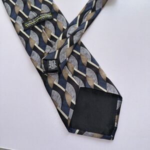 Allyn Saint George American Couture Tie. rn 51093 (57.5L 4W) Blue Grey Tan And C
